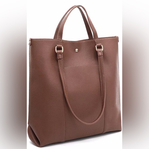Handbags - Elegant Brown Leather Tote Bag